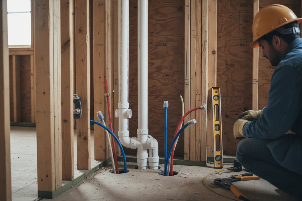 Drain and supply rough-in during Drain Cleaning in Axson