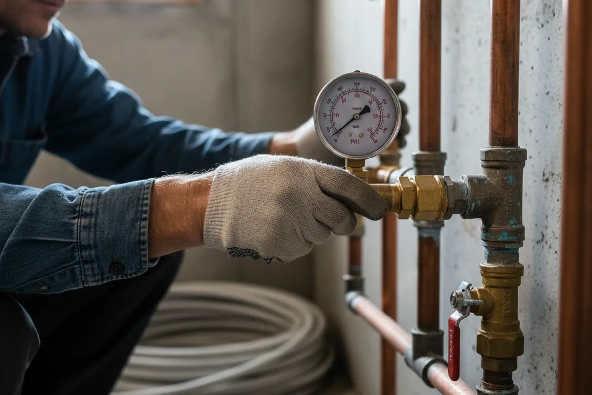 Pressure testing a repaired line during Water Line Repair in Axson